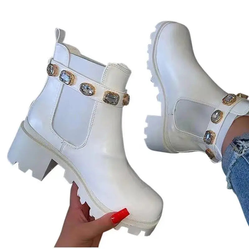 Neon Skyline Nights Ankle Boots