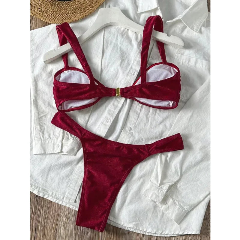 Classic Gold Shell Accent Bikini