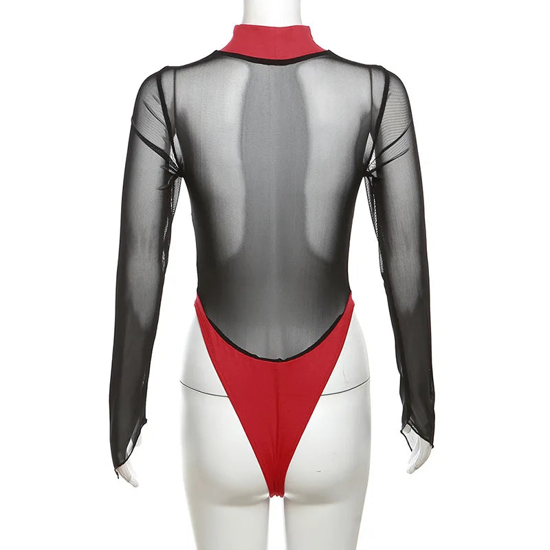 Offbeat Charm Sheer Bodysuit