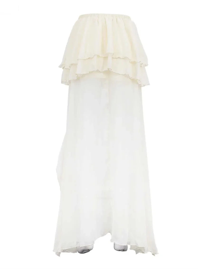 Elegant Thin Pleated Floor-Length Skirt
