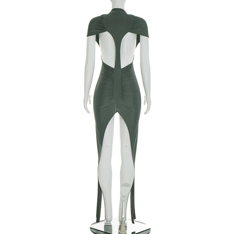 Sexy Hollow Out Ruched Mini Dress