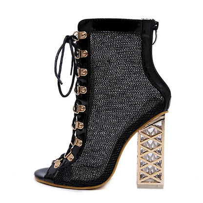 Shaking Hearts Ankle Boots