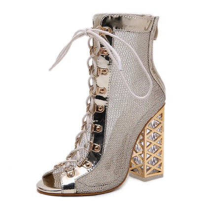 Shaking Hearts Ankle Boots