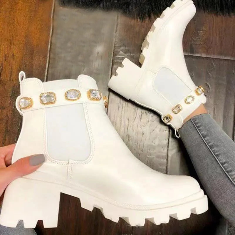 Neon Skyline Nights Ankle Boots