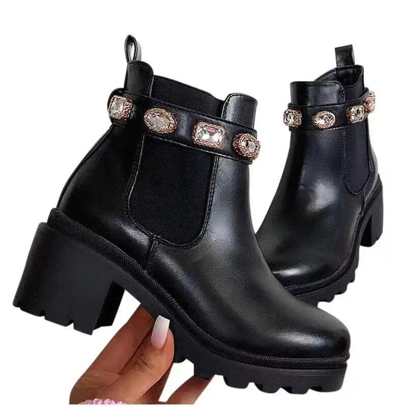 Neon Skyline Nights Ankle Boots
