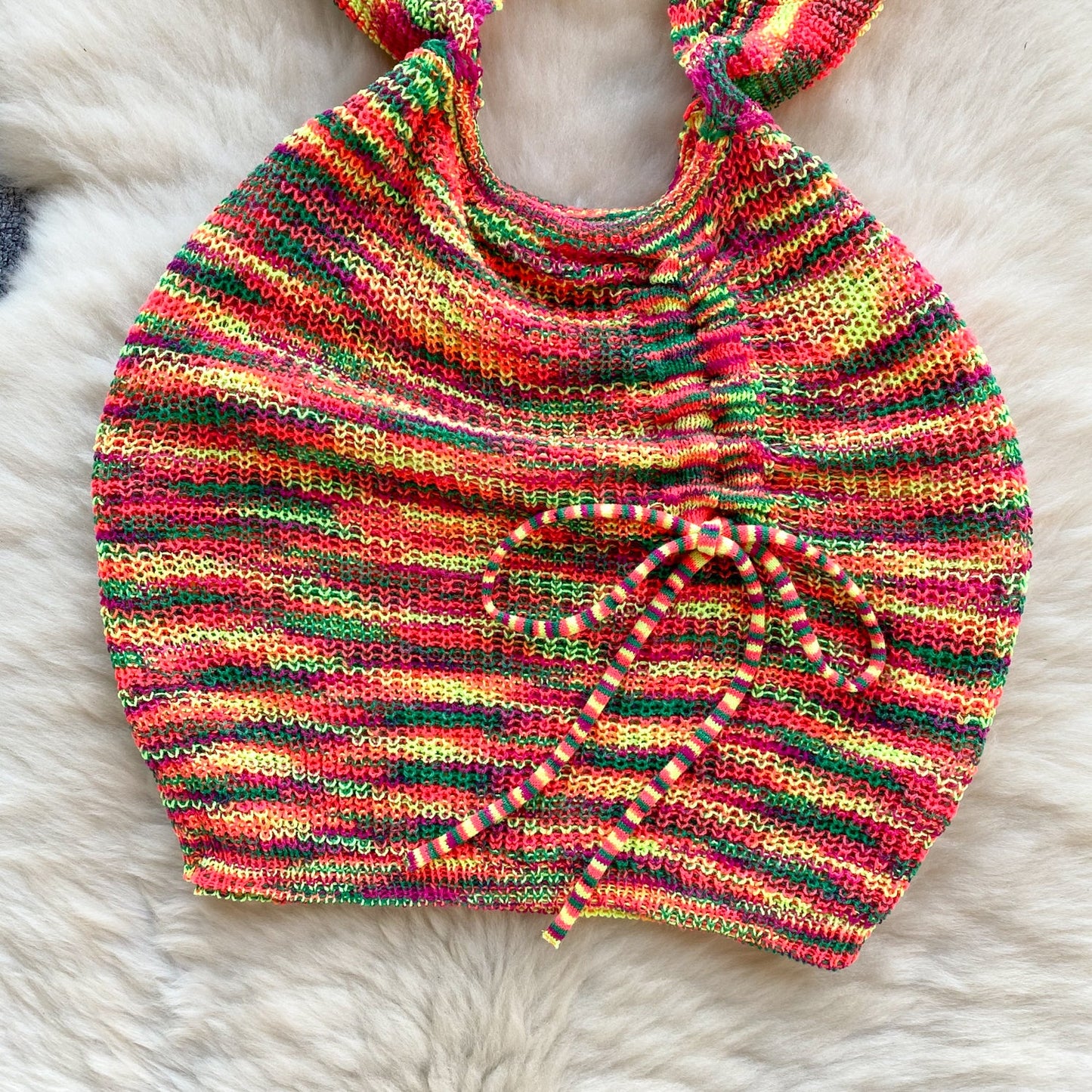 Paper Rainbow Cut Mini Dress