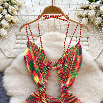 Paper Rainbow Cut Mini Dress