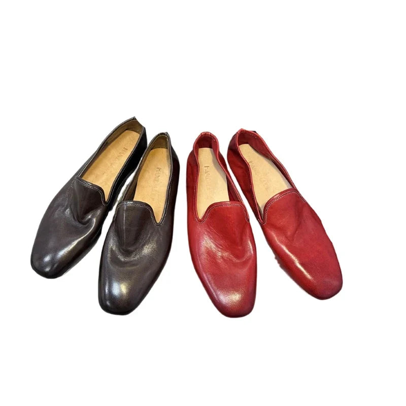 Solid Lightweight Genuine Leather Loafers