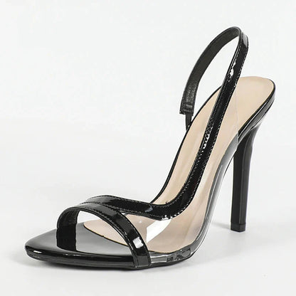 Open-Toe Transparent Heels Sandals
