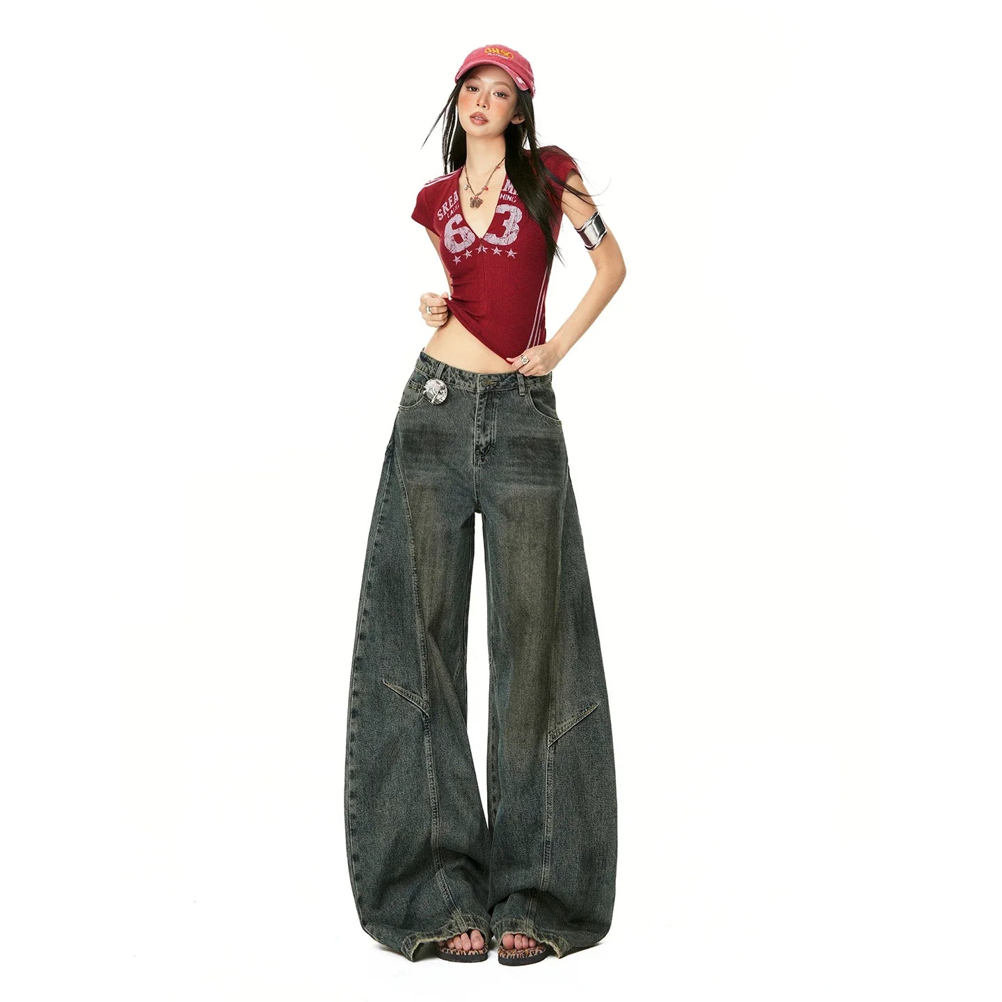 Wide Leg Loose Fit Denim Jeans