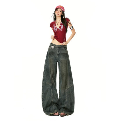 Wide Leg Loose Fit Denim Jeans