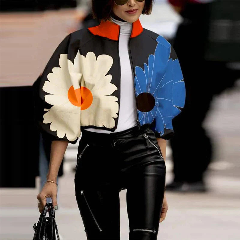 Modish Printed Zipper Jacket