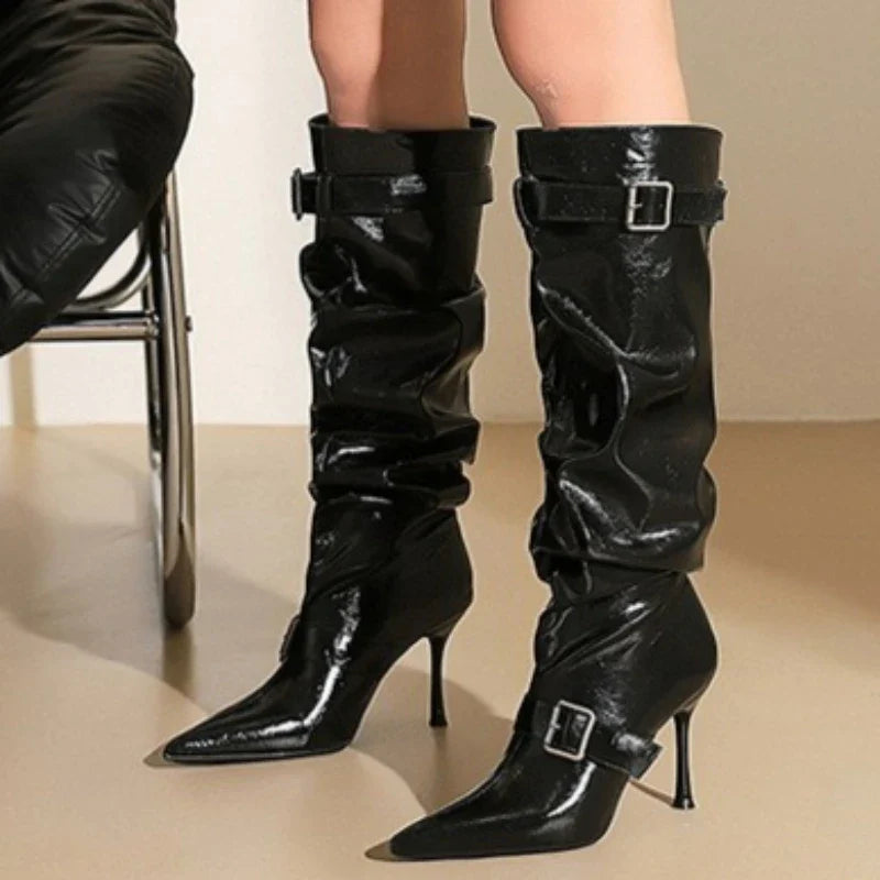 She Kept Crown Knee-High Boots