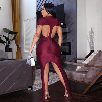 Sexy Hollow Out Ruched Mini Dress