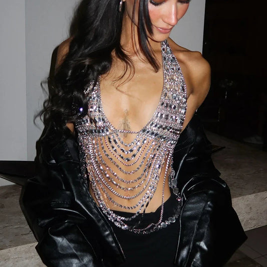 Festival Silver Rhinestone Body Jewelry