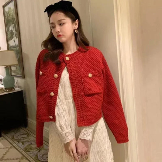 Gold Buttons Knitwear Cardigan