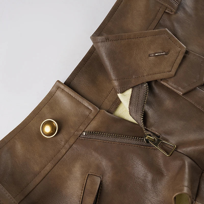 Slim-Cut Faux Leather Shorts