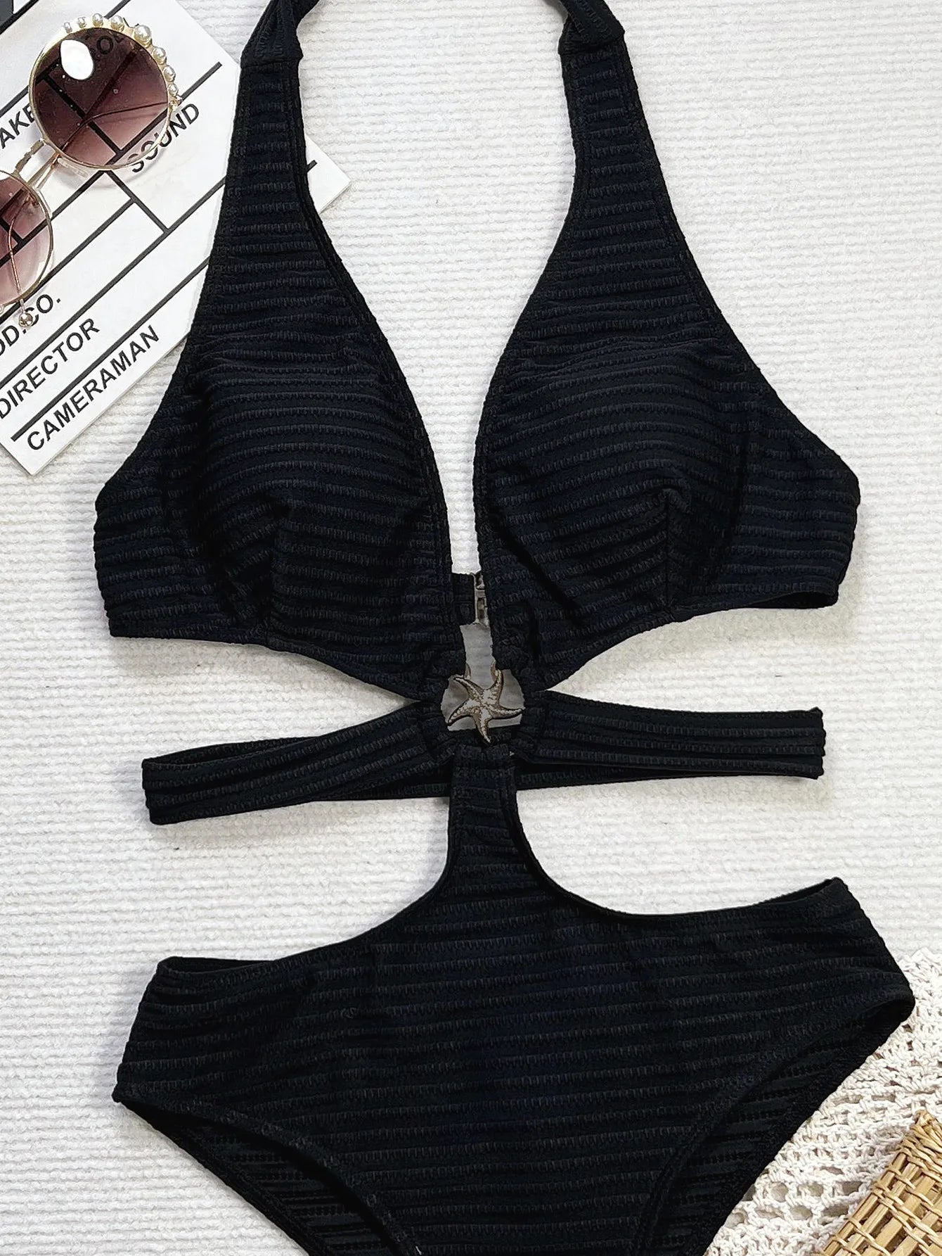 Hollow Metal Starfish One-Piece Bikini