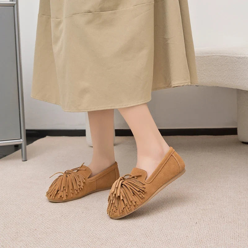 Tassels Round Toe Flat Loafers