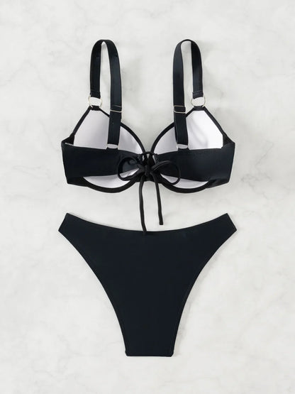 Black Metal Ring Classic Bikini
