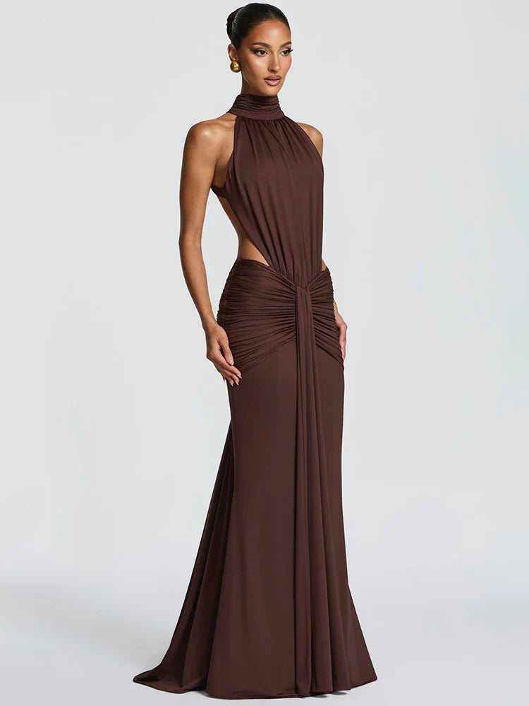 Backless Elegant Off-Shoulder Long Dress