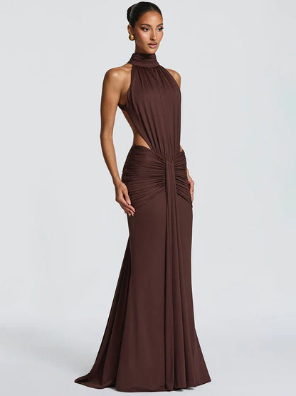 Backless Elegant Off-Shoulder Long Dress