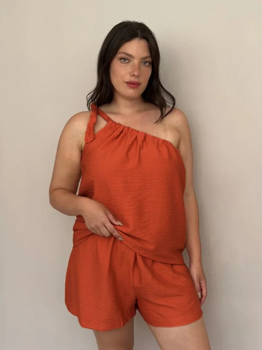 Hidden In Gold Shorts Set