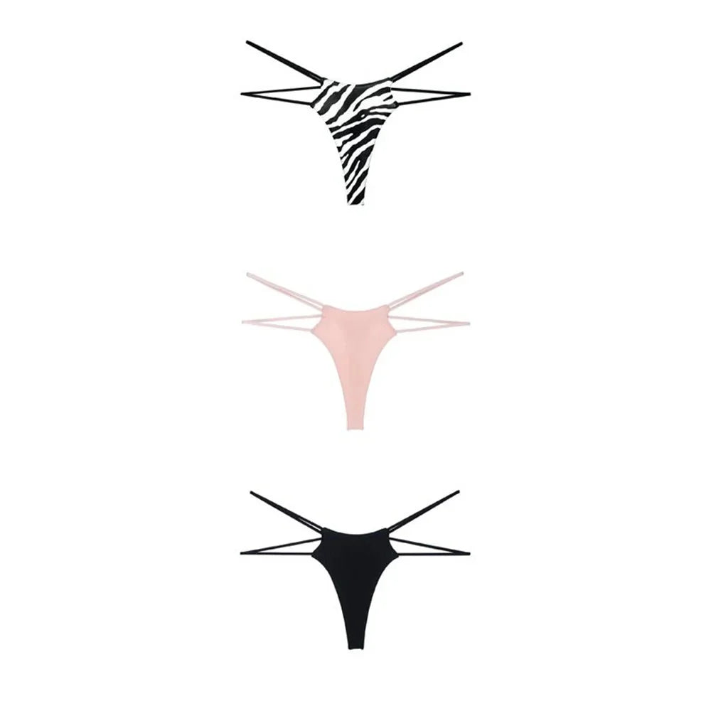 Sexy Double Straps 3Pcs Thongs
