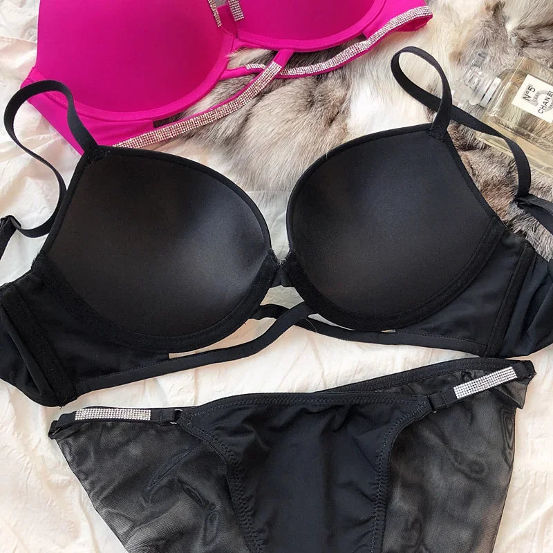 Alluring Classic Rhinestone Bra Set