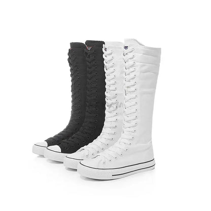 With A Single Step Knee-High Boots
