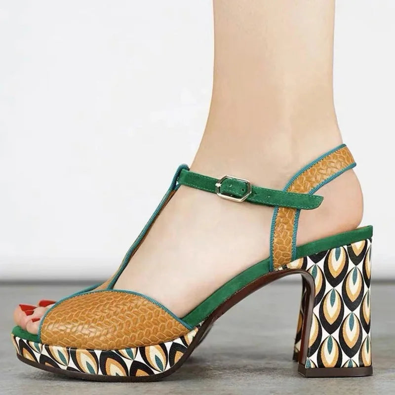 Platform Square Thick Heels Sandals