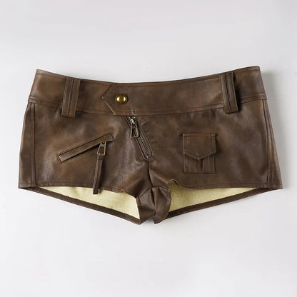 Slim-Cut Faux Leather Shorts