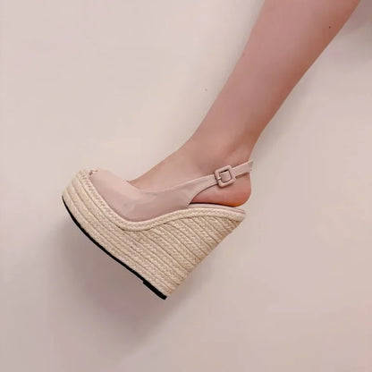 Crushing Curve Wedges Slingback Shoes