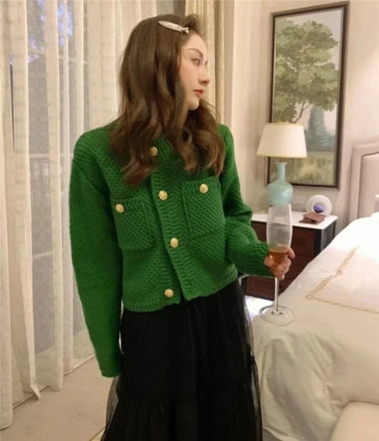 Gold Buttons Knitwear Cardigan