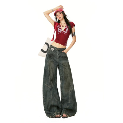 Wide Leg Loose Fit Denim Jeans