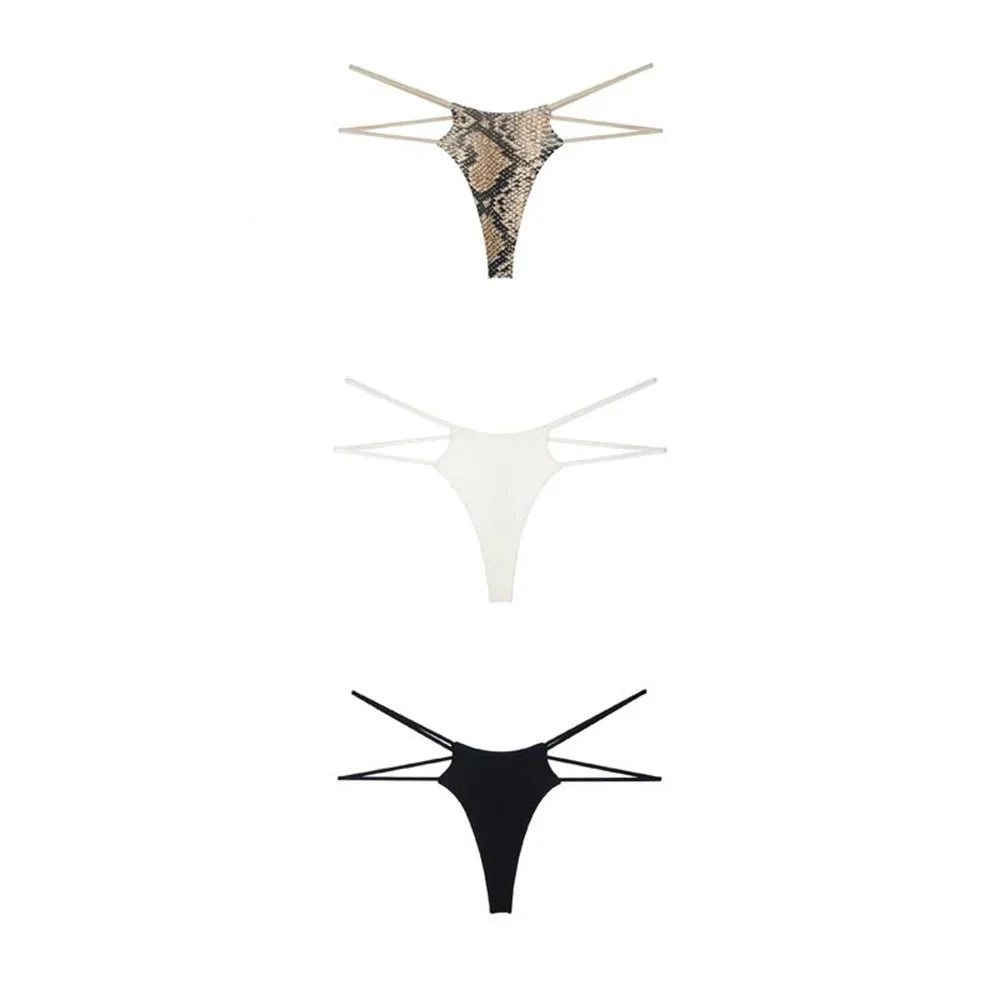 Sexy Double Straps 3Pcs Thongs