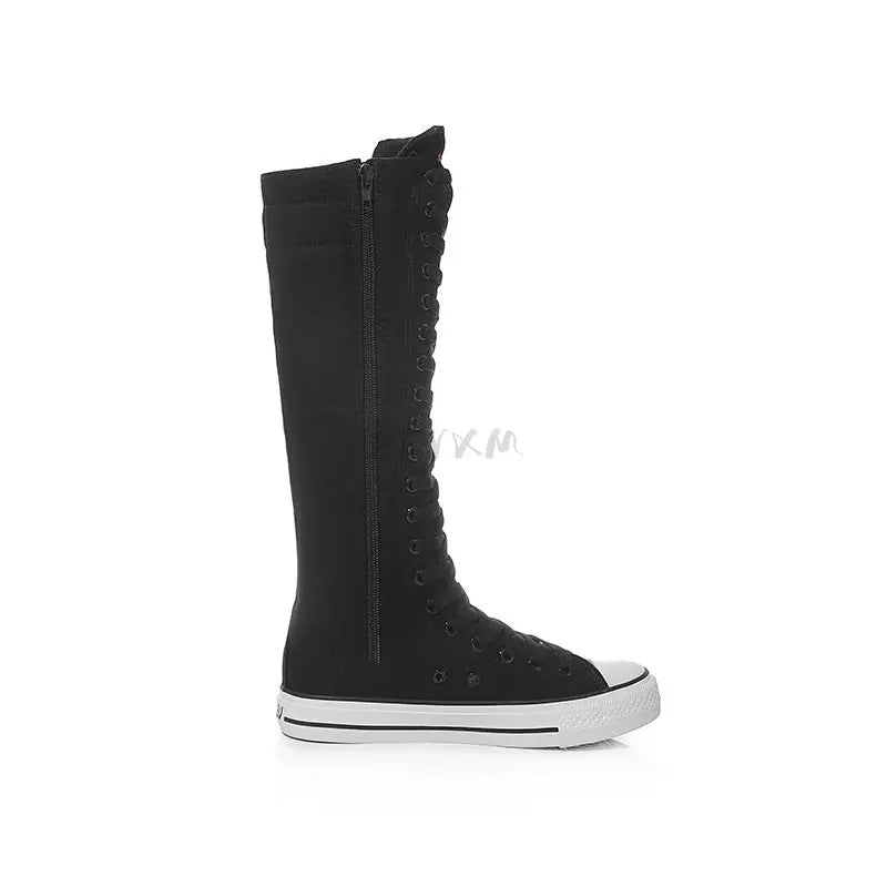 With A Single Step Knee-High Boots