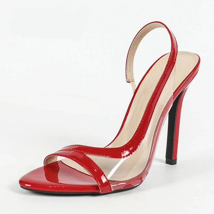 Open-Toe Transparent Heels Sandals