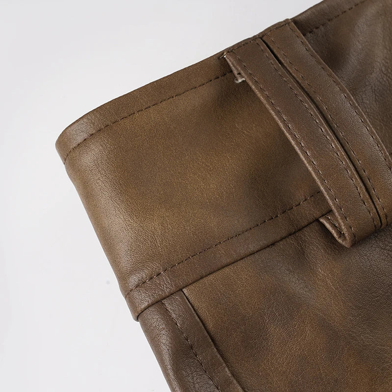 Slim-Cut Faux Leather Shorts
