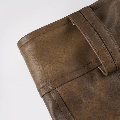 Slim-Cut Faux Leather Shorts