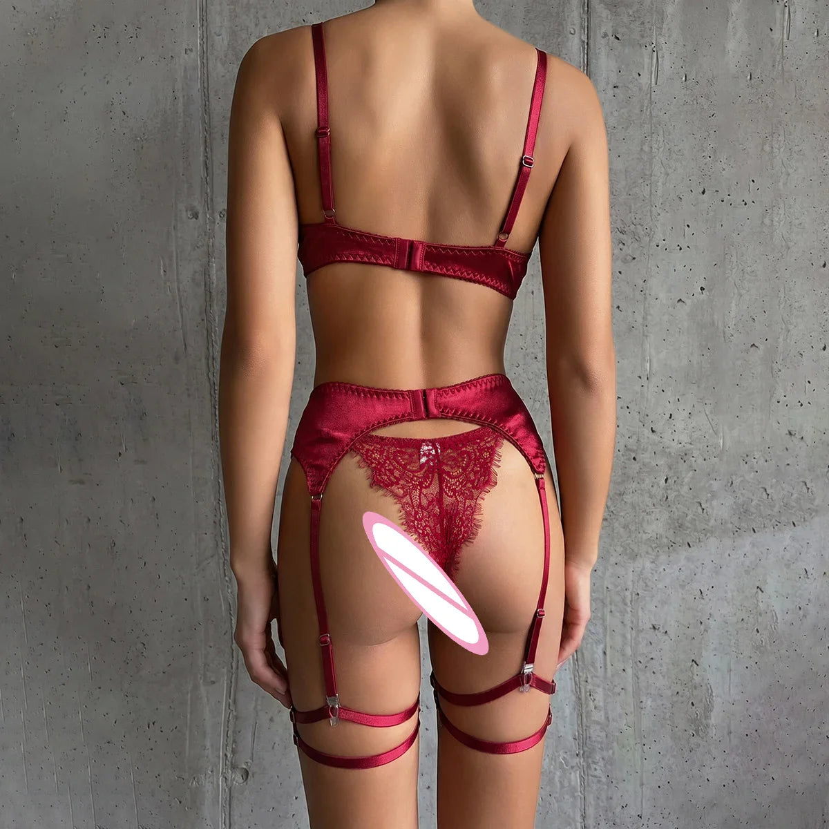Lace Satin Belly Belt Lingerie