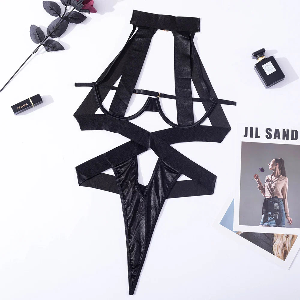 Bandage Hollow Out Backless Teddies