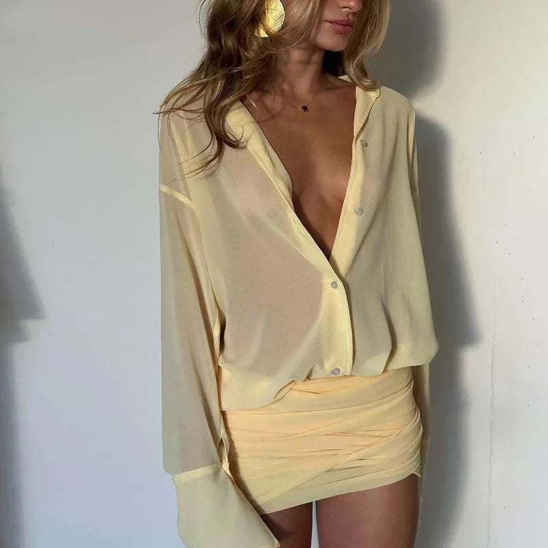 Flowy Sheer Mini Dress
