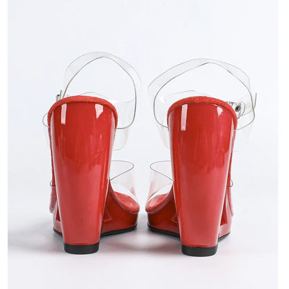 Transparent Buckle Strap Hollow Heels Sandals