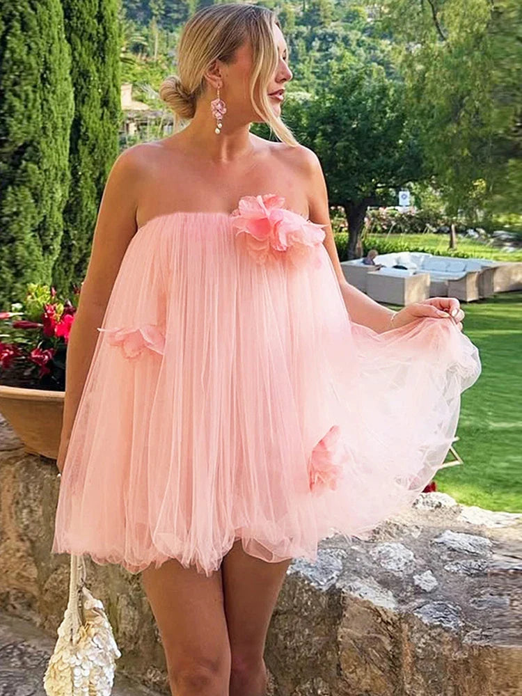Blushing Petal Mini Dress