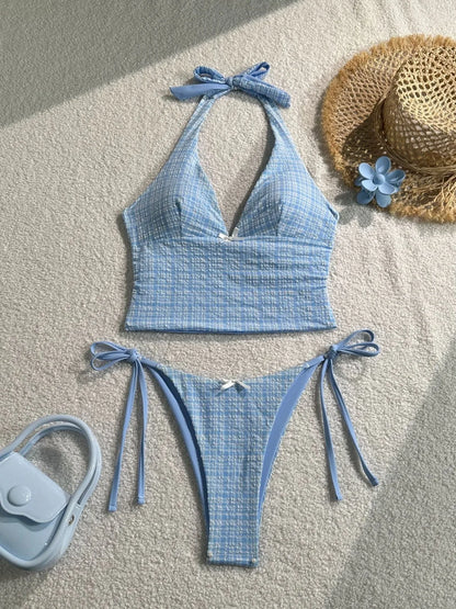 Halter Neck Wire-Free Two Piece Bikini