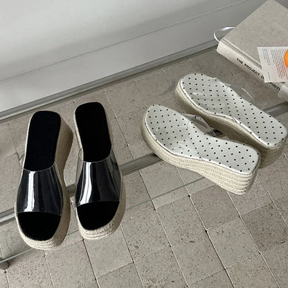 Transparent Polka Dot Wedges Sandals