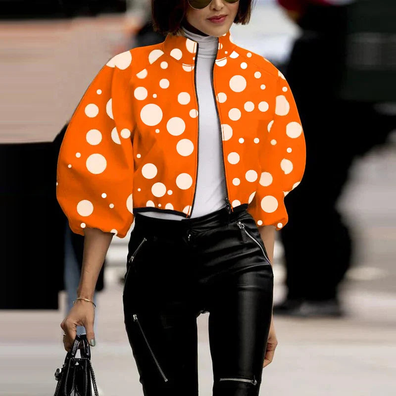 Modish Printed Zipper Jacket