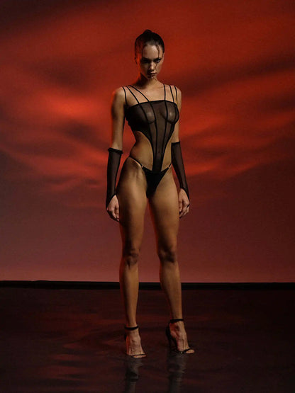 Black Lines Sheer Lingerie