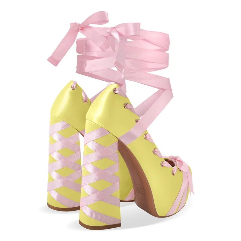 Fallen Angels Chunky Heel Shoes
